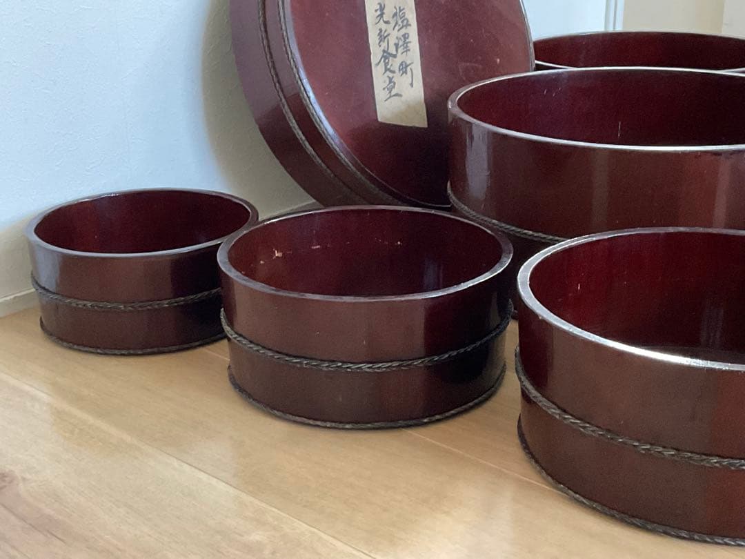 曲げわっぱ　漆器　入れ子　七子入れ　銅線巻き　お櫃　民芸