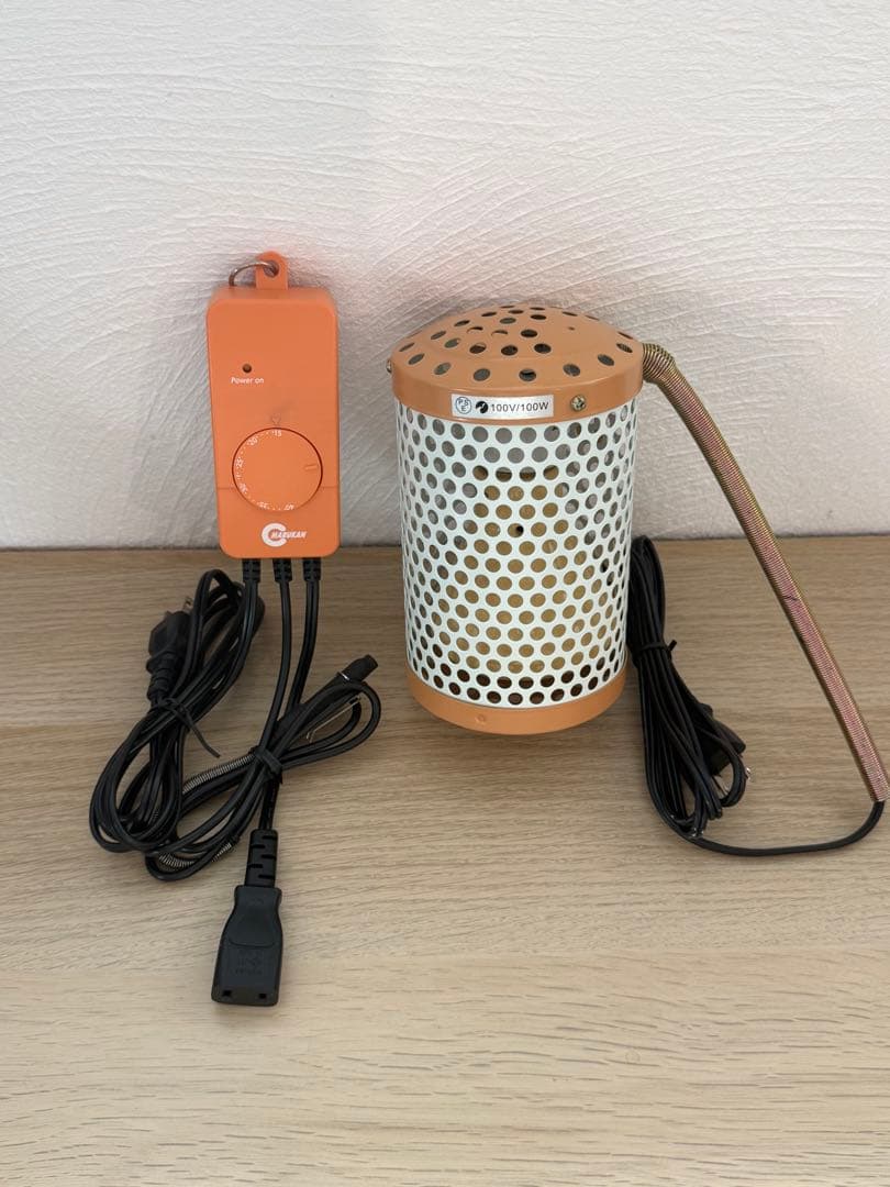 マルカン セラミックヒーター 100W カバー付き＋ミニマルサーモ