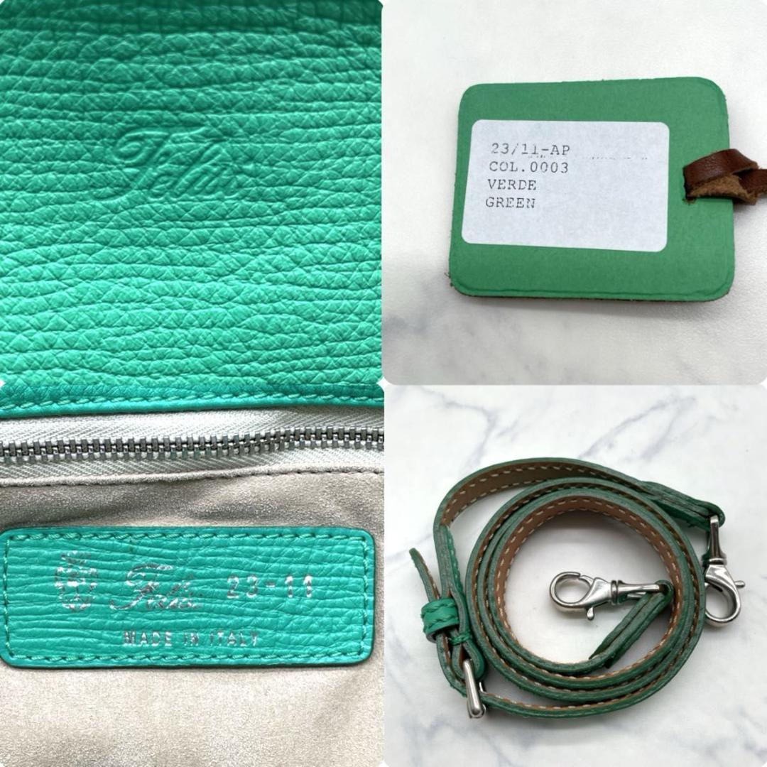 フェリージ 23-11 2way ハンドバッグ ショルダーバッグ レザー 緑