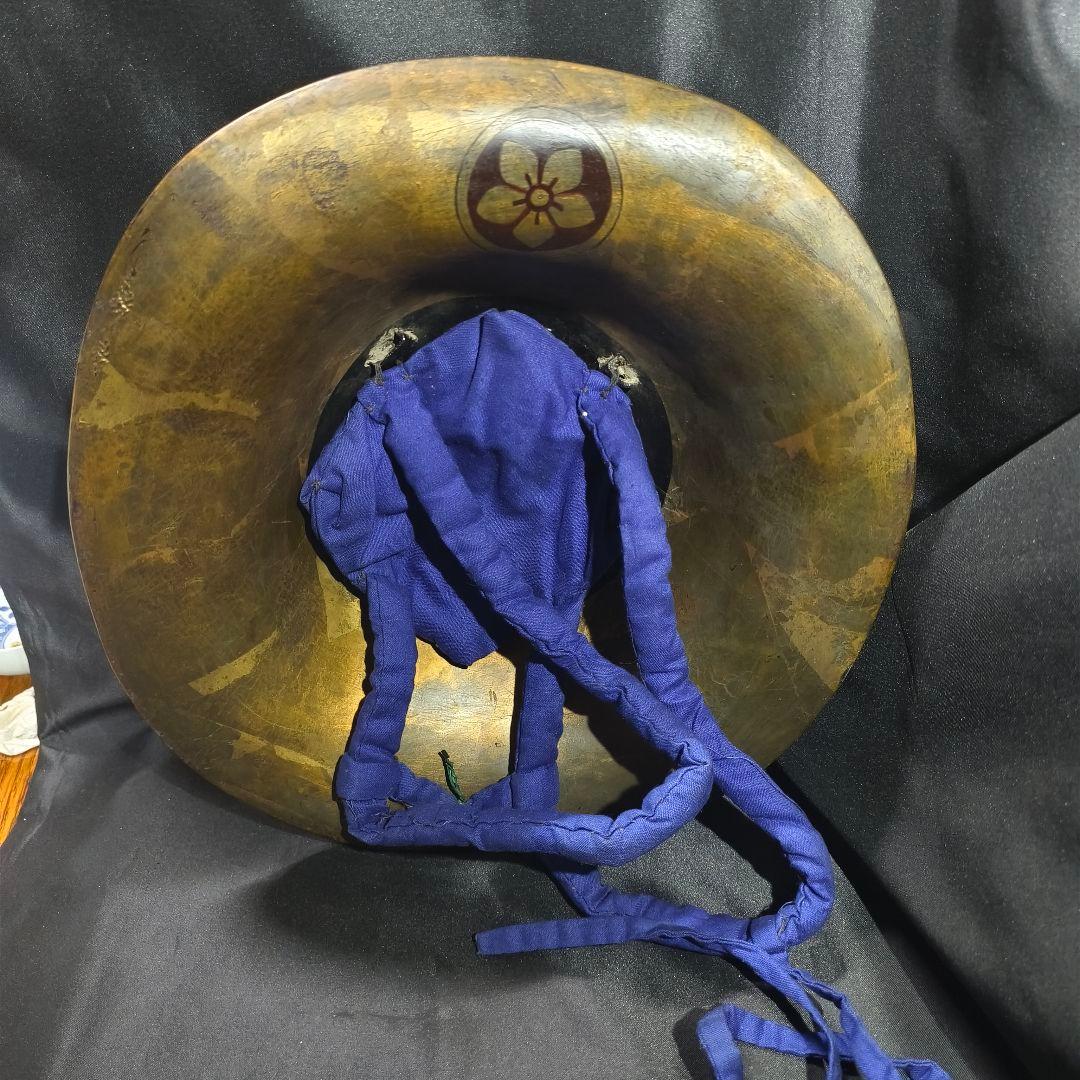 家紋付陣笠 本家 江戸骨董 時代物 漆塗り 古美術 旧家蔵出 蒐集家放出極上品