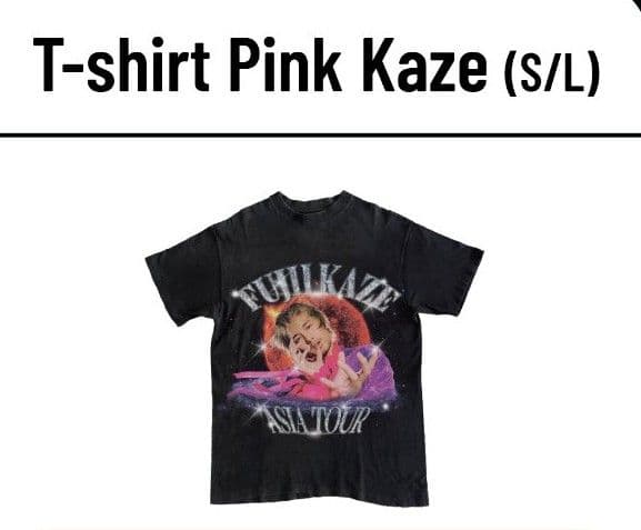 藤井風Fujii Kaze アジアツアーPink Kaze TシャツS