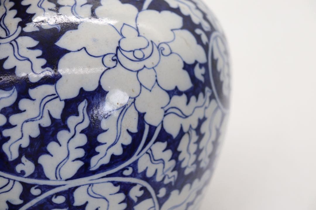 波多野洋荘 鉄絵草花大平鉢 46cm大皿 骨董品 飾り皿 美術品 インテリア