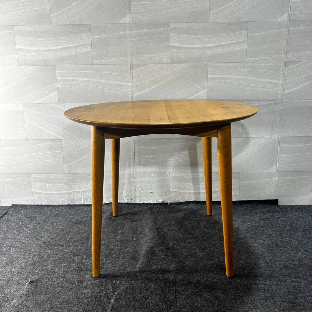 大塚家具 ダイニングテーブル シネマ 直径90cm オーク材 家具 d4644