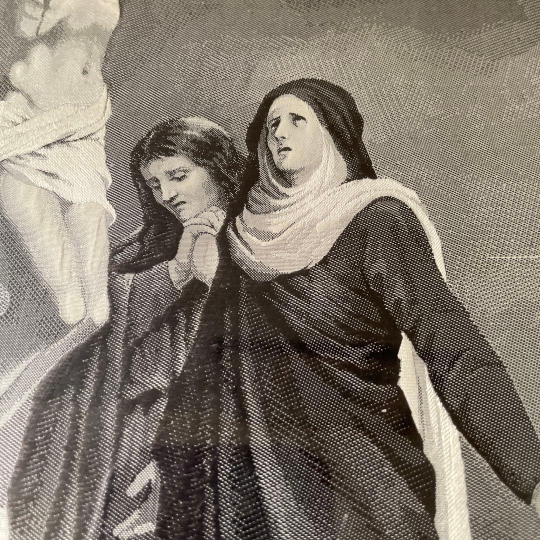 ヴィンテージ キリストの磔刑 モノクロリトグラフ アートフレーム