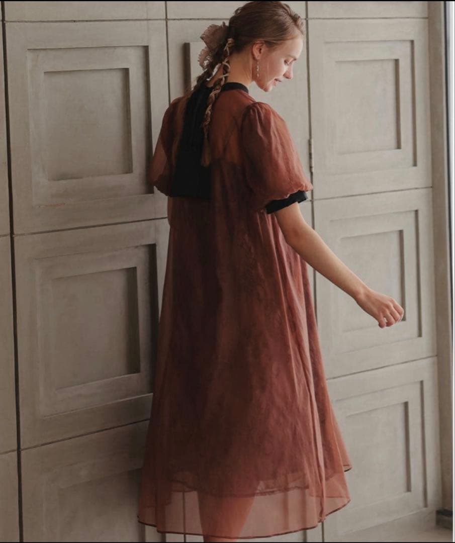 ク★新品★ドリードール　Aラインシアードレス　ブラウン　M