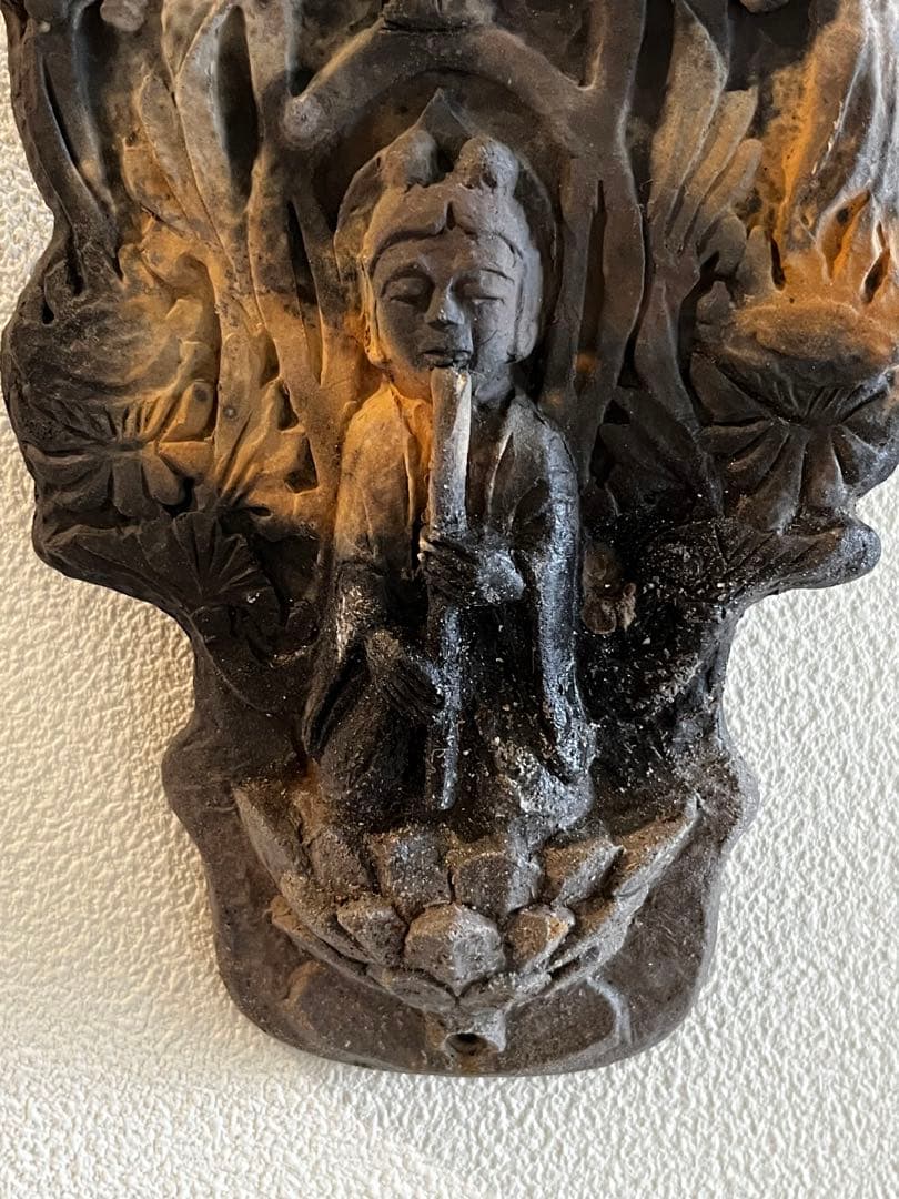 福森雅武掛け陶仏飛天「笛」白洲正子茶室伊賀焼