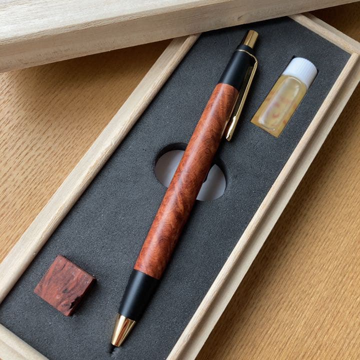 最終値下げ】野原工芸 特上花梨瘤杢 ゴールド シャープペンシル
