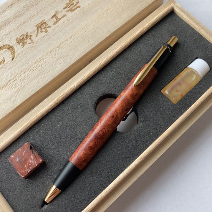 最終値下げ】野原工芸 特上花梨瘤杢 注文 ゴールド シャープペンシル
