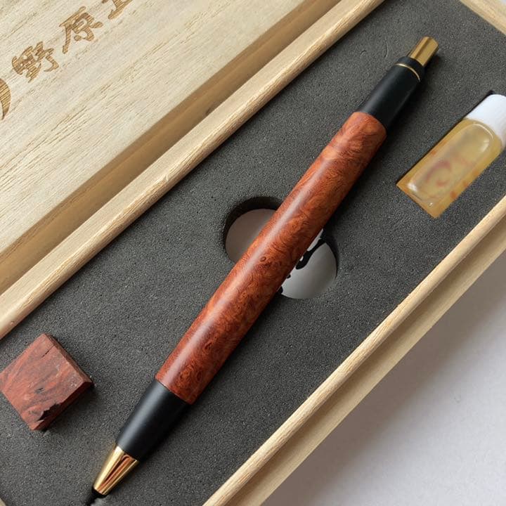 最終値下げ】野原工芸 特上花梨瘤杢 注文 ゴールド シャープペンシル