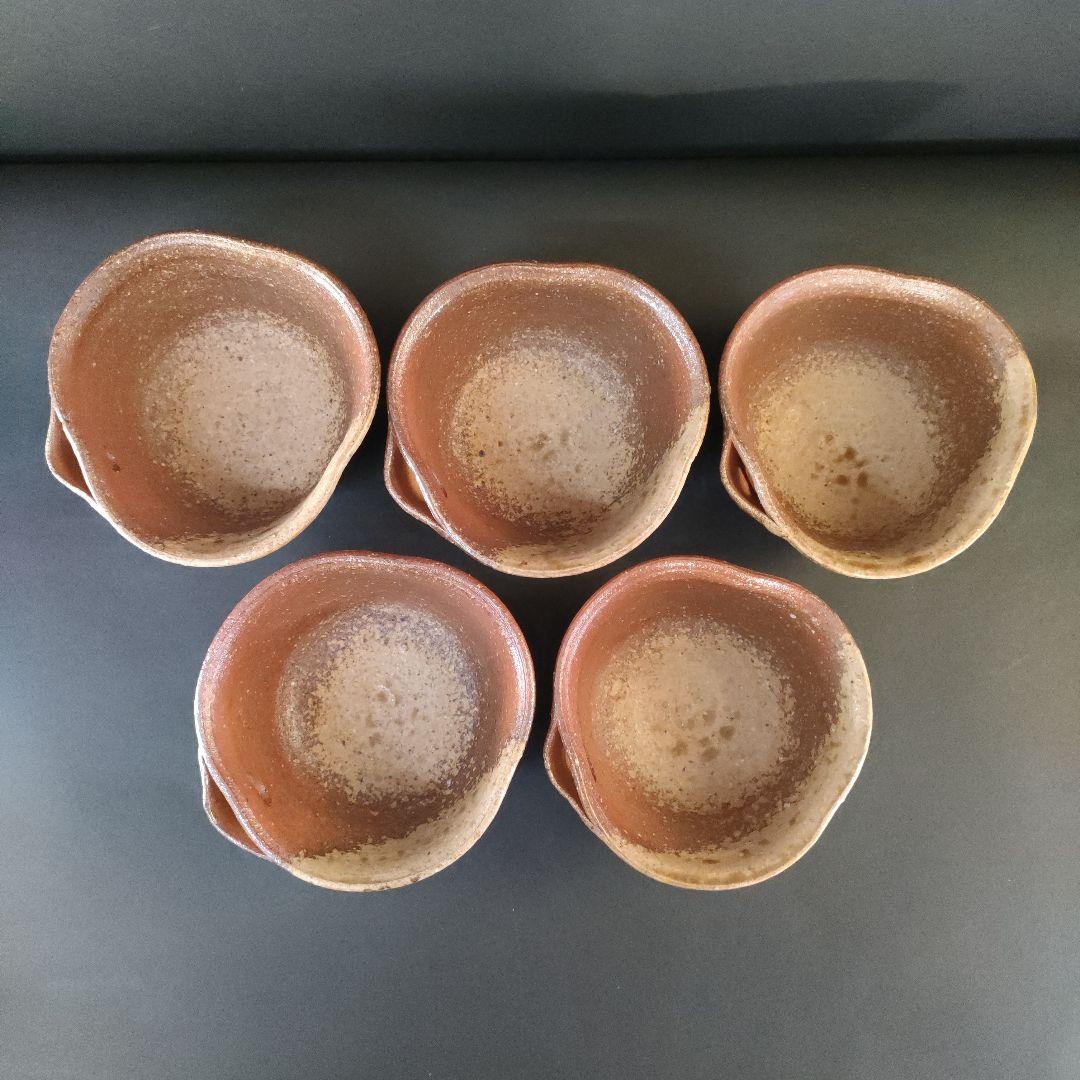 B9-4/高橋楽斎 作/信楽 片口小鉢/5客/信楽焼/5客/共箱/陶磁器/焼物