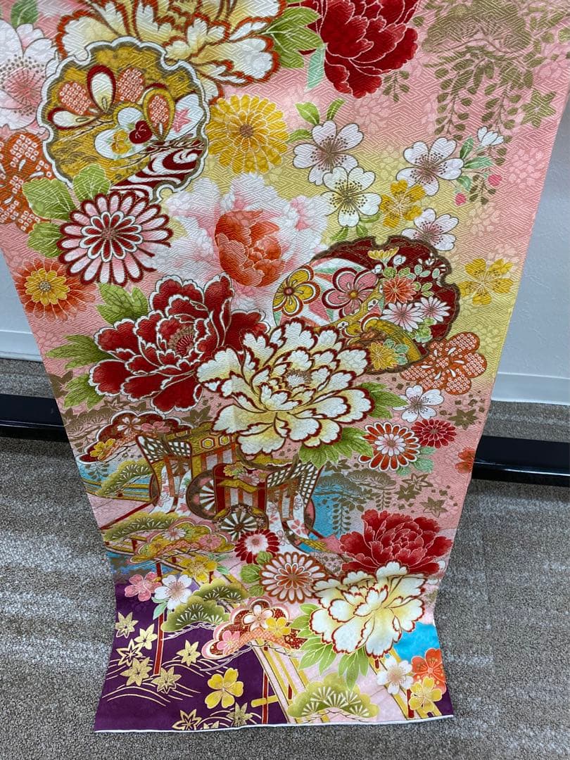 振袖 豪華 金駒 金彩 紋意匠 身丈170cm 撥水加工済