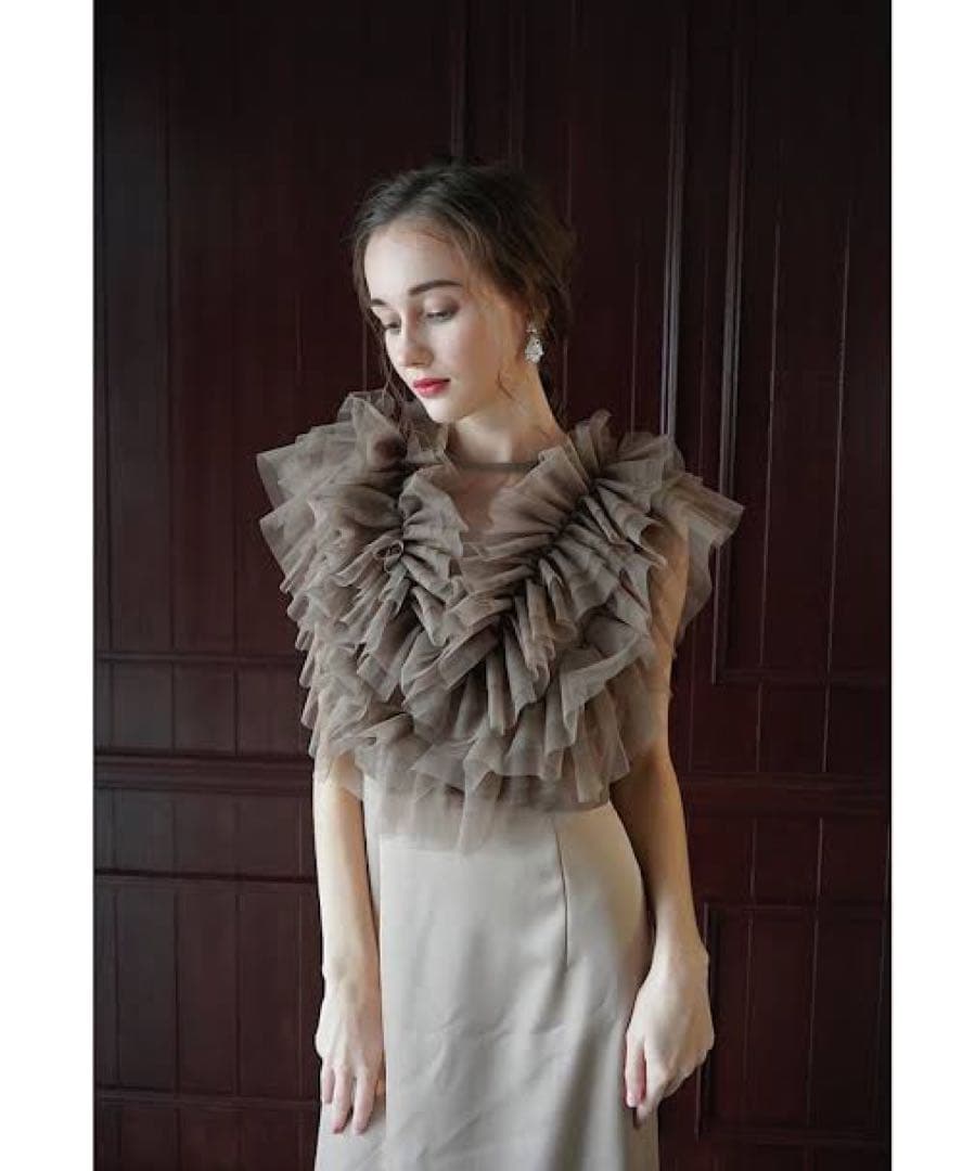 acka tulle vest satin one-piece