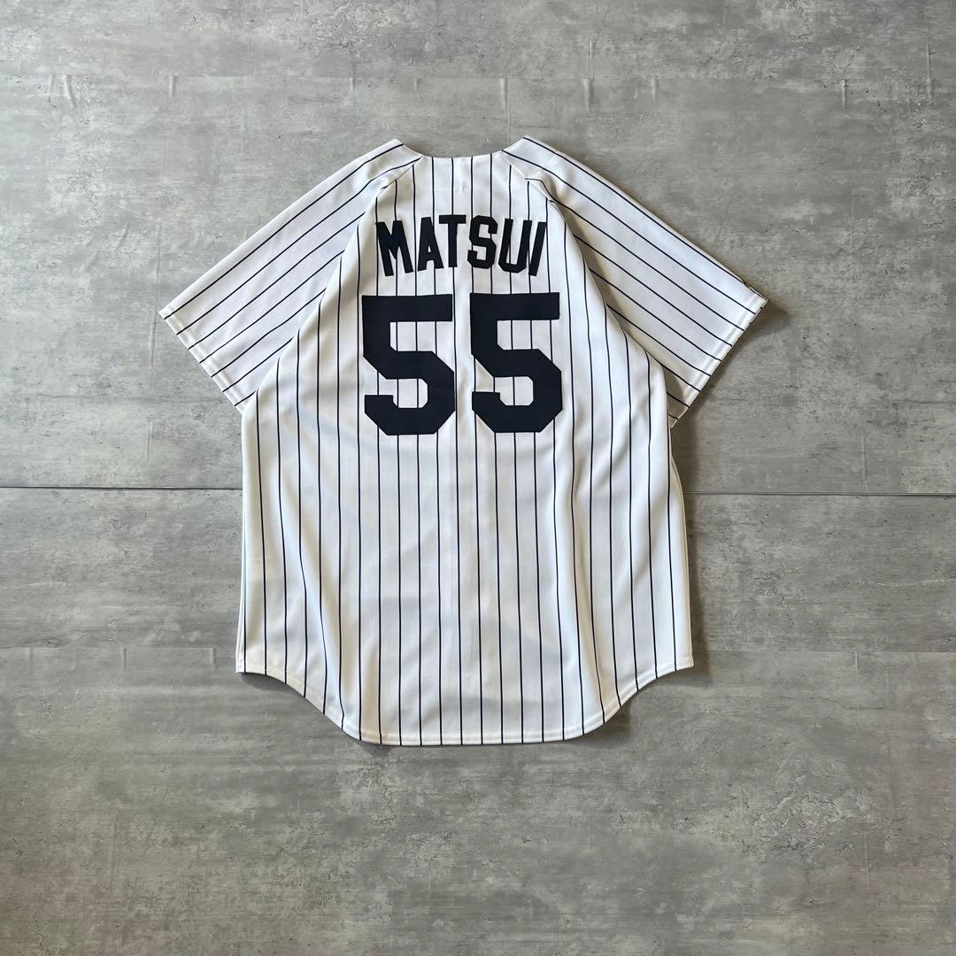 usa製、松井秀喜#55】Majestic MLBヤンキースゲームシャツ野球
