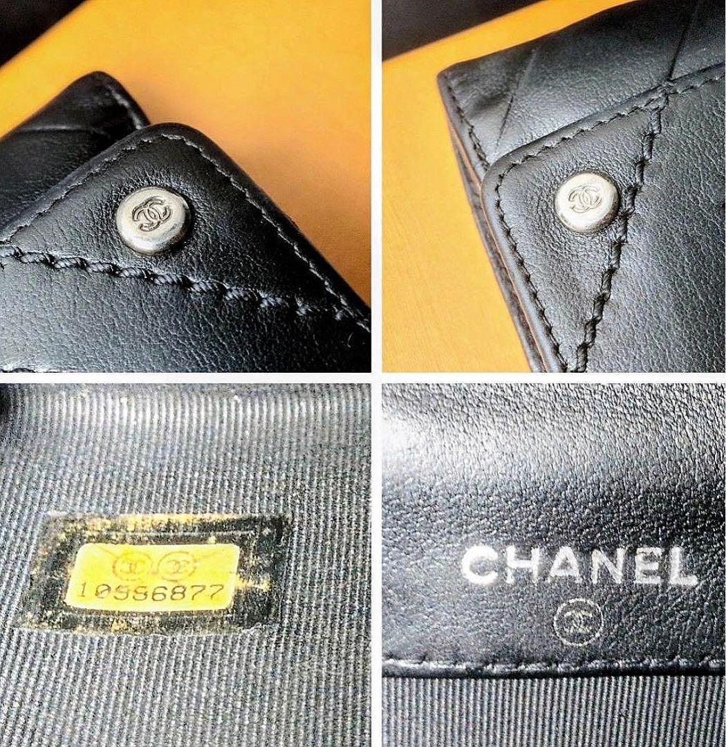 R*8様 【美品】激レア　シャネル Vステッチ ココマーク 折り財布 コンパクト