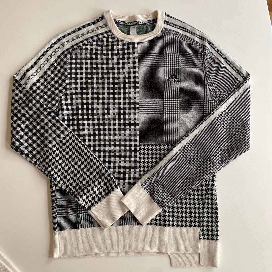 アディダス　ゴルフ　セットアップ　白黒チェック柄 セーターとスカートセット