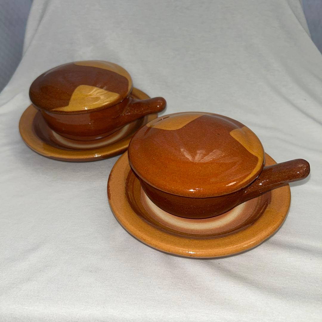 エッグベーカー 湯町窯 2個 民藝 スリップウェア