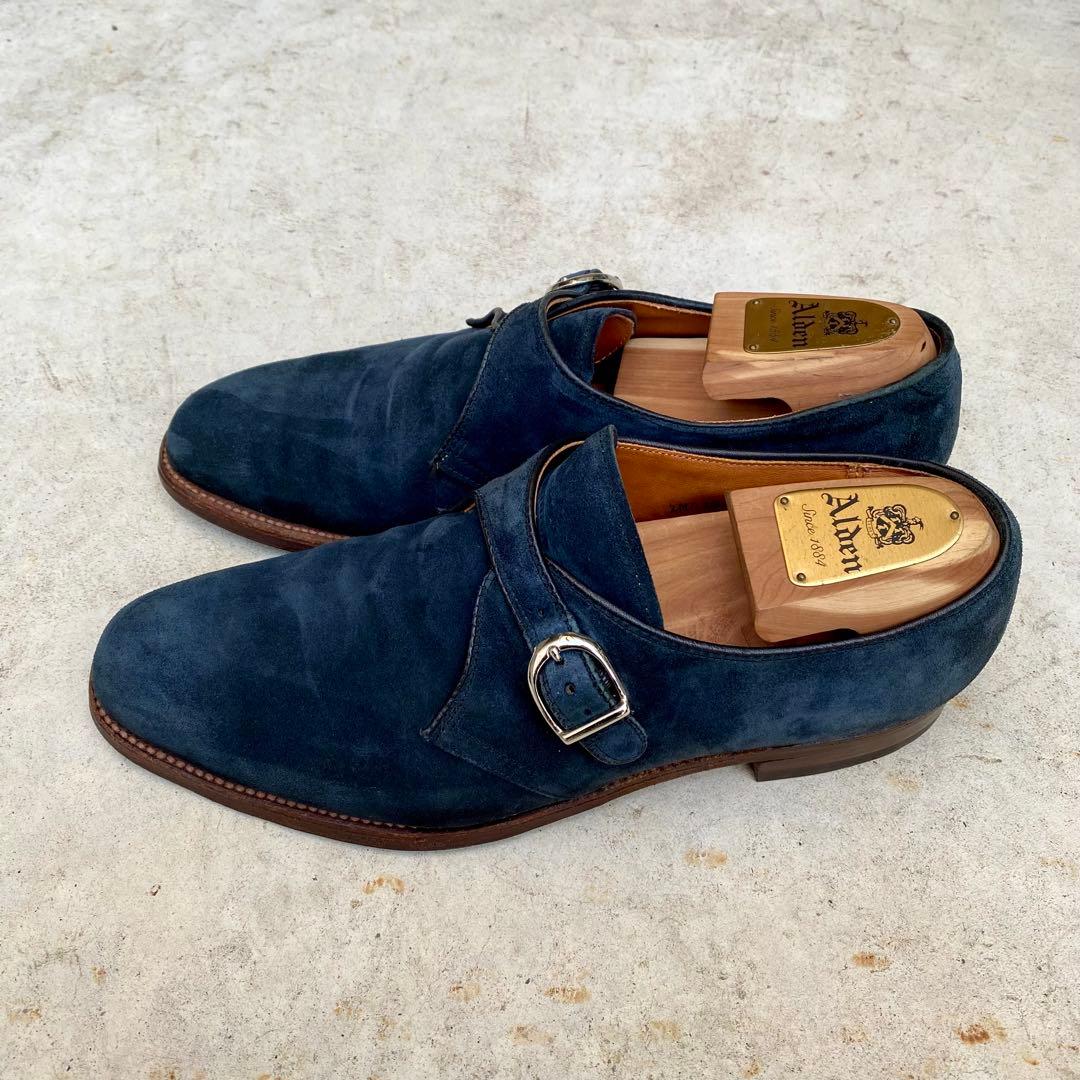 Alden17031F★サイズ9D★スエード★ネイビー★モンクストラップ