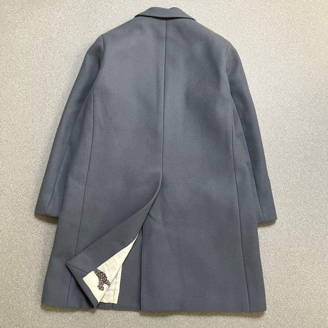 Drawer 動物柄】チェスターコート 裏地総柄 シルク ウール ドゥロワー