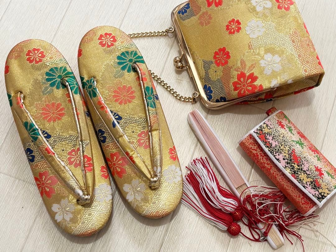 七五三　7歳　正絹　絞り　着物　フルセット　赤