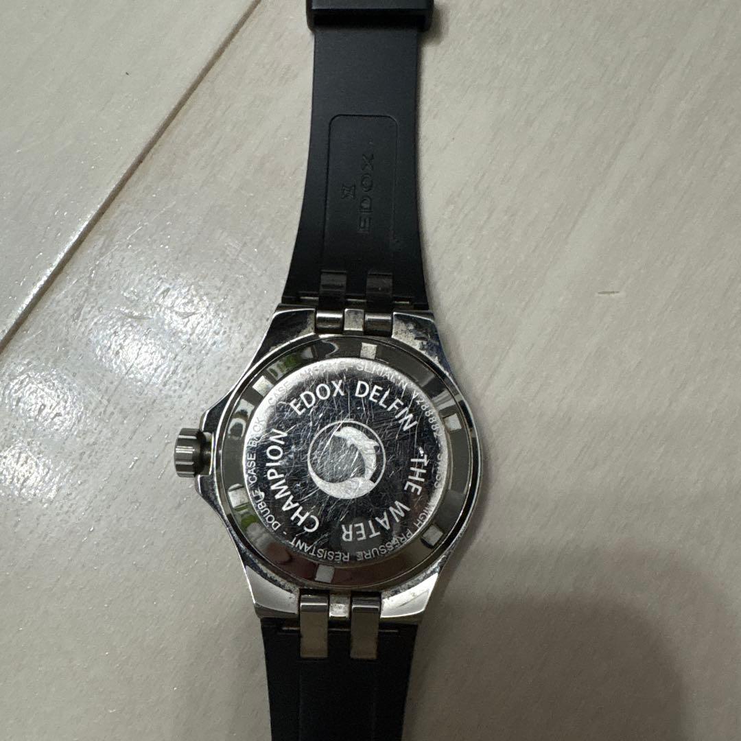 EDOX Delphin 青 ラバーベルト 時計