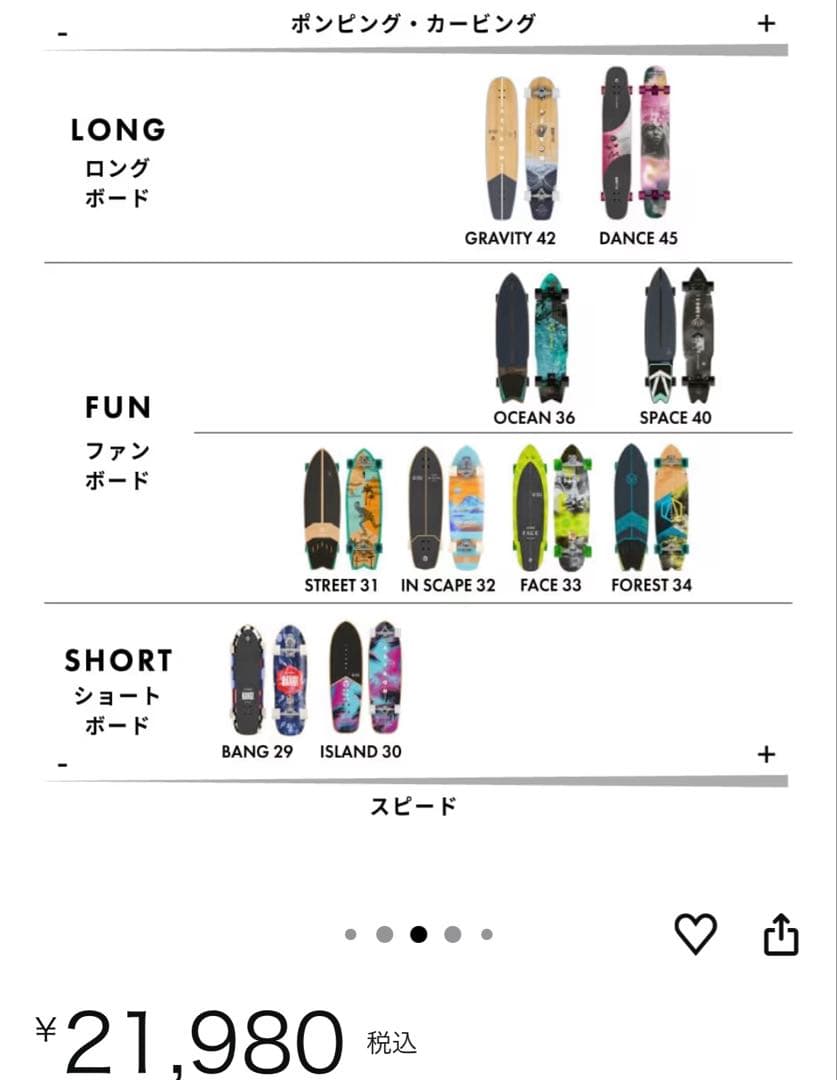 AZTRON OCEAN オーシャン36 サーフスケートボード カーボン 36”