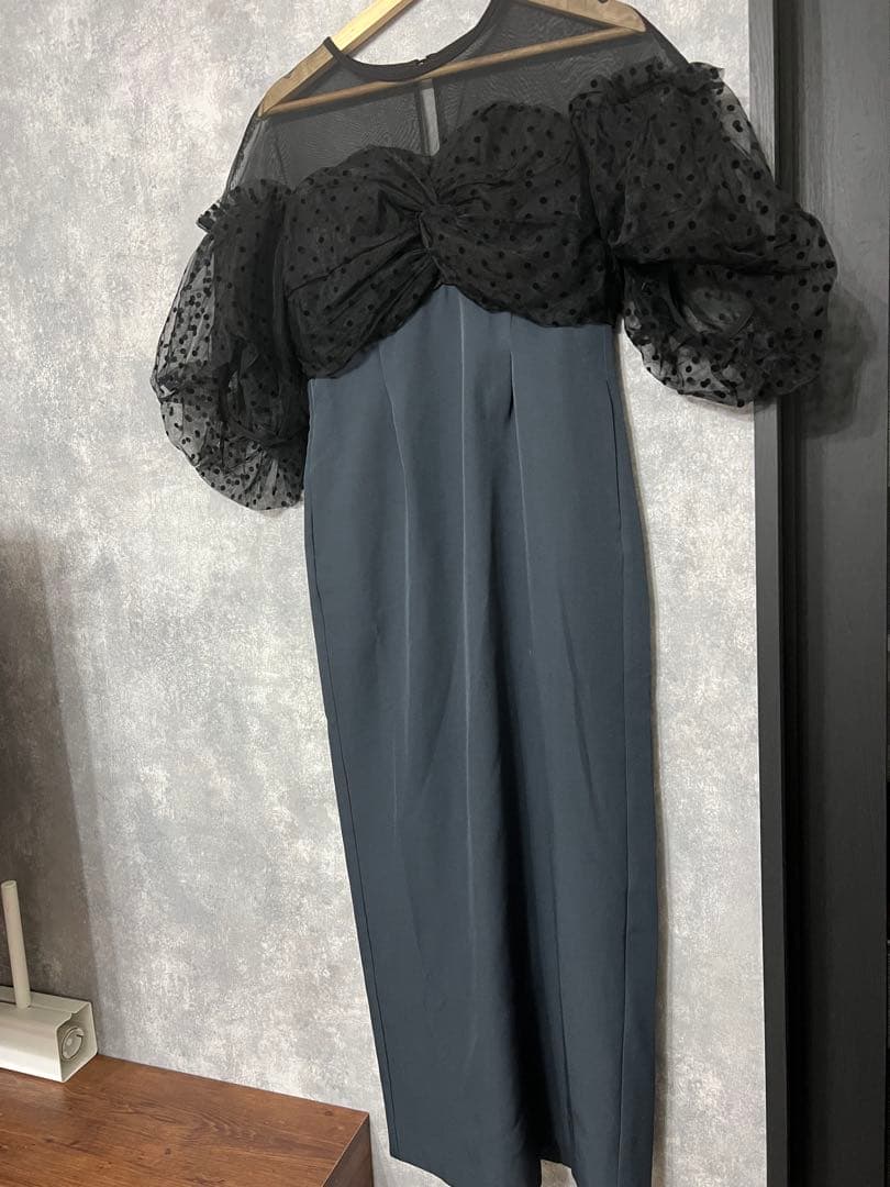 ＊美品＊ niana フロッキードットワンピース パーティードレス