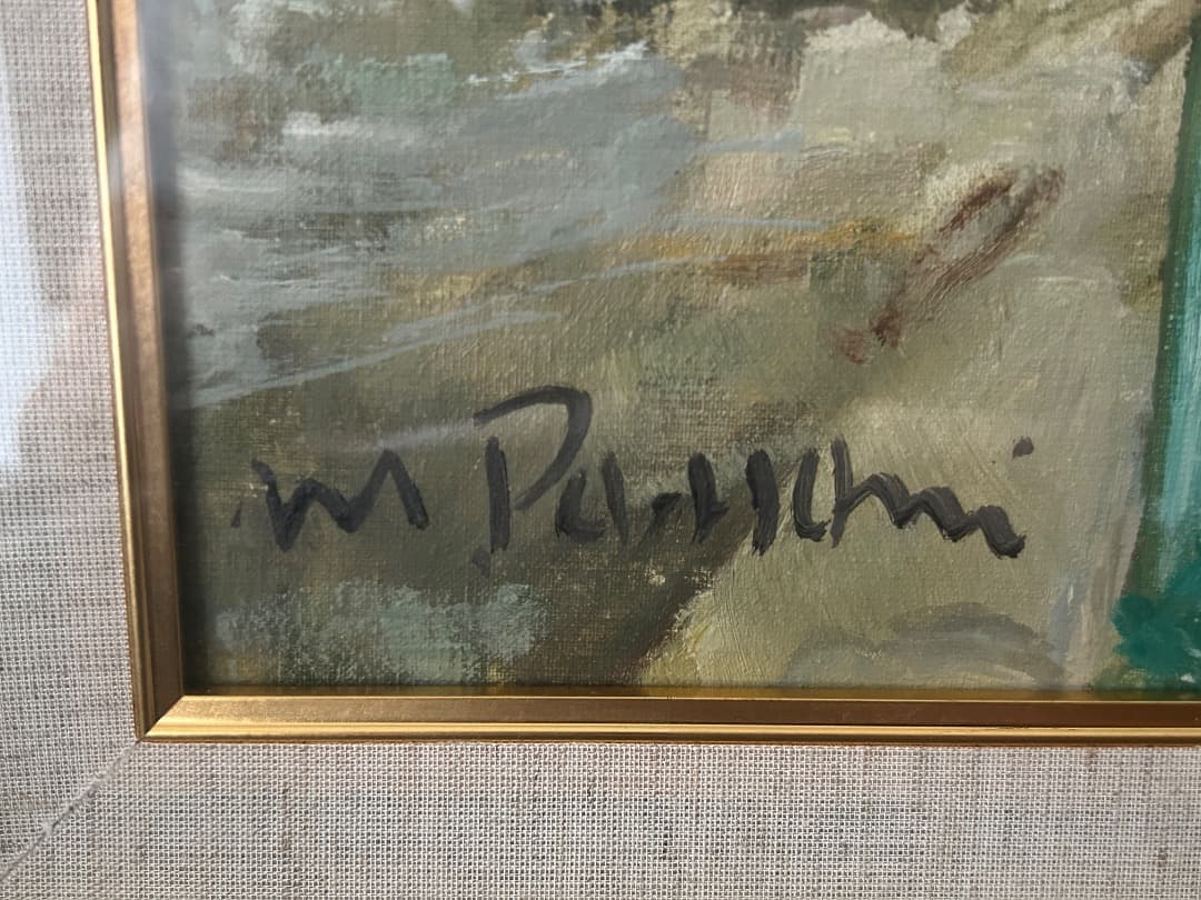 マリオ・パッソーニ作 「Café De Paris」(油絵)