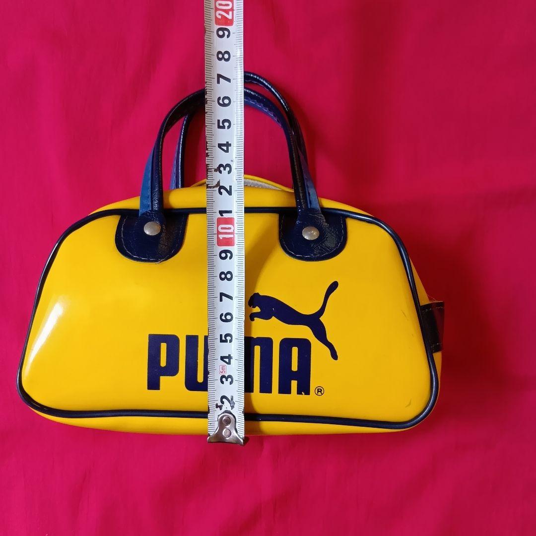 PUMA イエローミニボストンバッグ エナメルバッグ 昭和レトロ70' ?訳