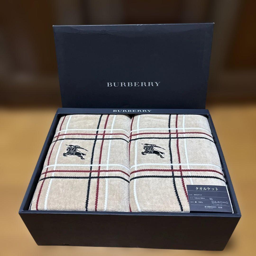 新品BURBERRY チェック柄 タオルケット 140x190cm - メルカリ