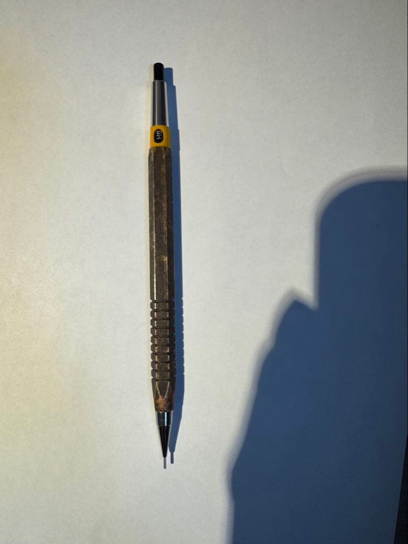 ほぼ未使用　広瀬鐵筆堂　カスタムpg5 糠焼き真鍮六角　シャープペン　0.5mm