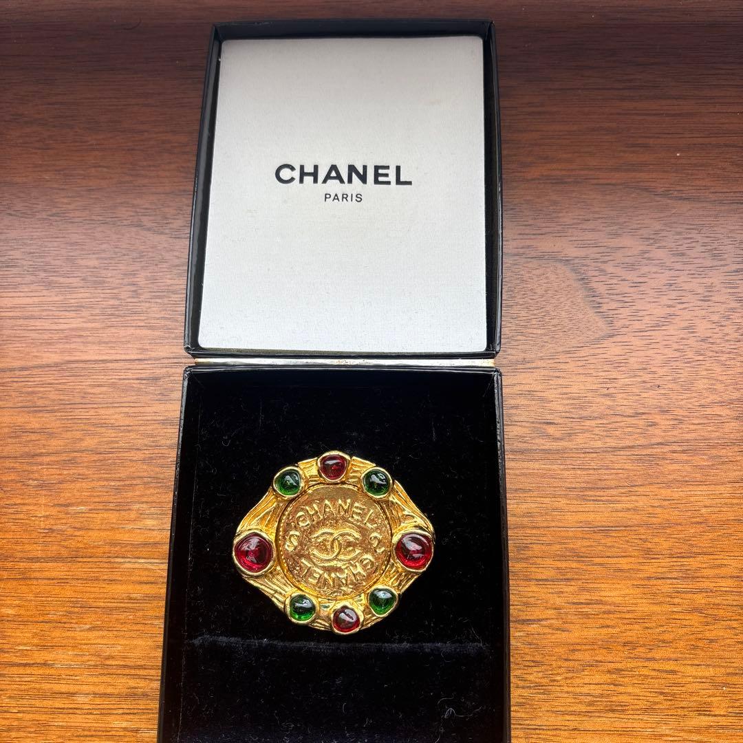 CHANEL ゴールド ブローチ 約6.5cm