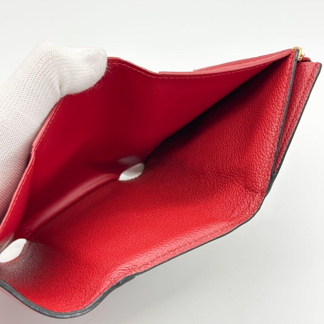 ルイヴィトン ポルトフォイユ パラス コンパクト レッド 三つ折り モノグラム