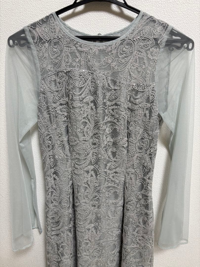 【新作】leaf embroidery back design dress