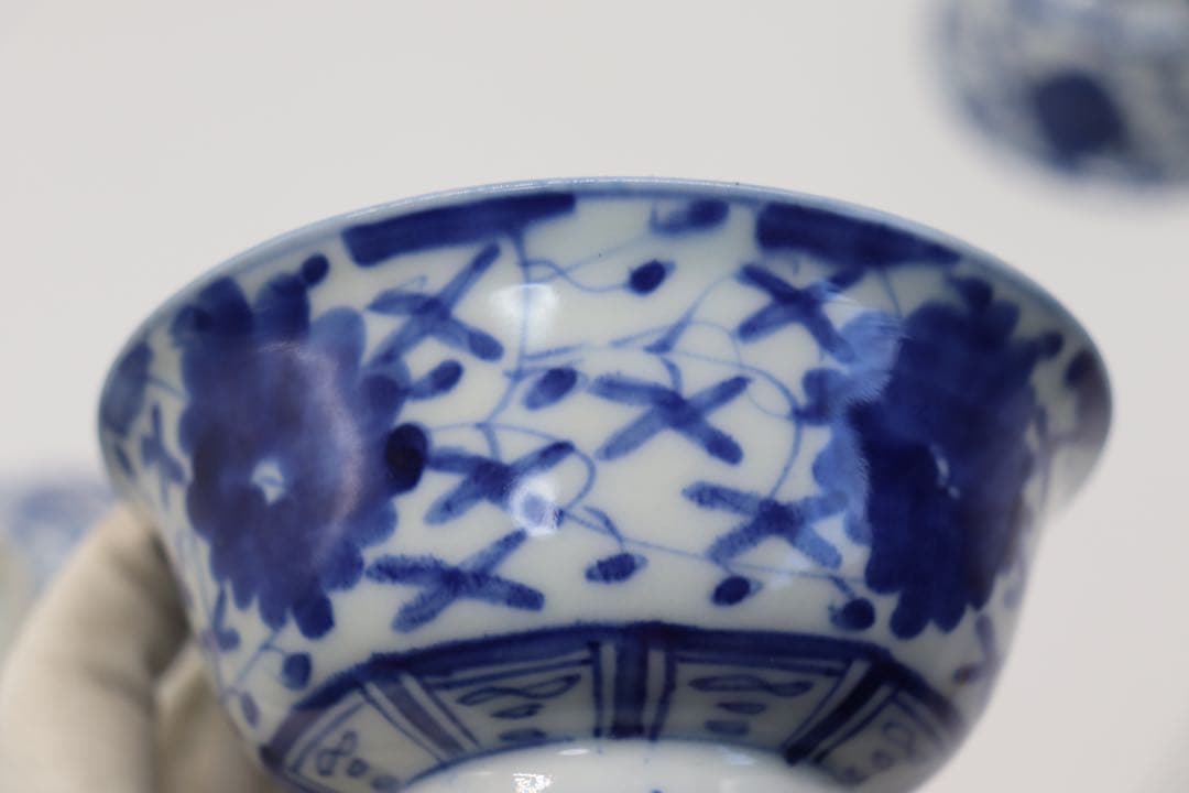 中国 清時代 染付お碗6点 送料込み0211 中国 清時代 染