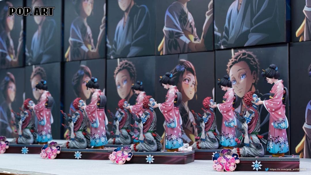 鬼滅の刃 猗窩座と恋雪 ガレージキット フィギュア 完成品 即日発送