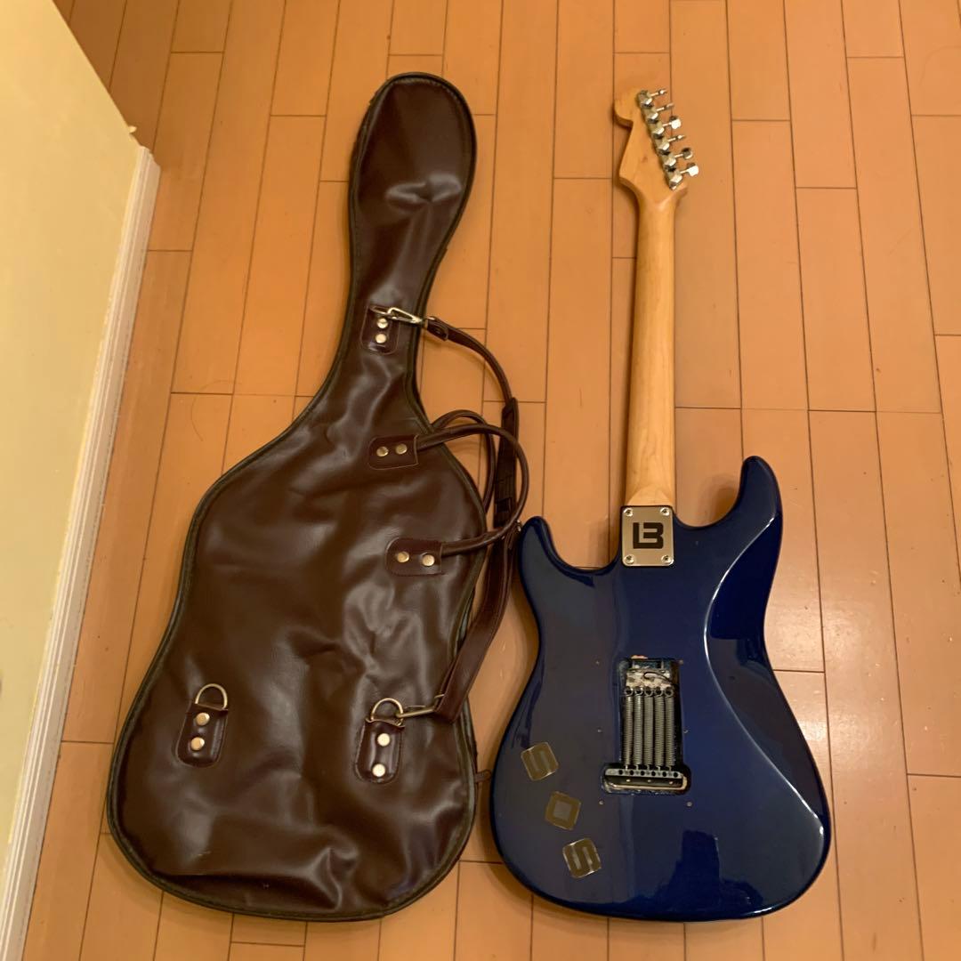 青 エレキギター ギターケース付き