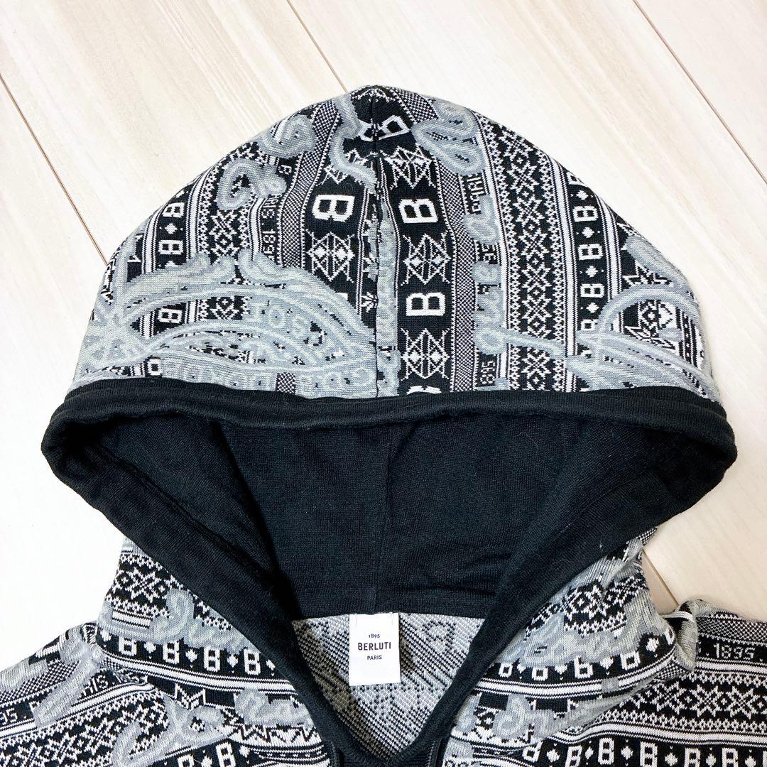 【ベルルッティ】幾何学模様 フード付きパーカー