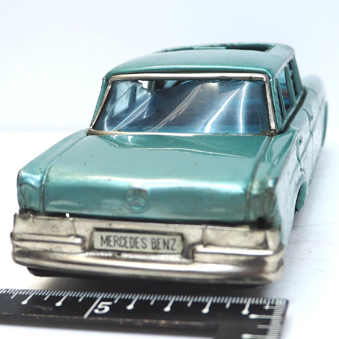 萬代屋【サンルーフ付メルセデス ベンツ220緑エンブレム欠】ブリキtin【箱無】