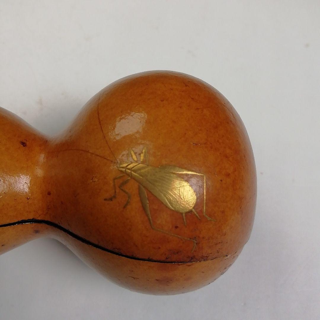 T960 香合 『虫蒔絵 瓢香合』『道場宗廣 造』 共箱 茶道具