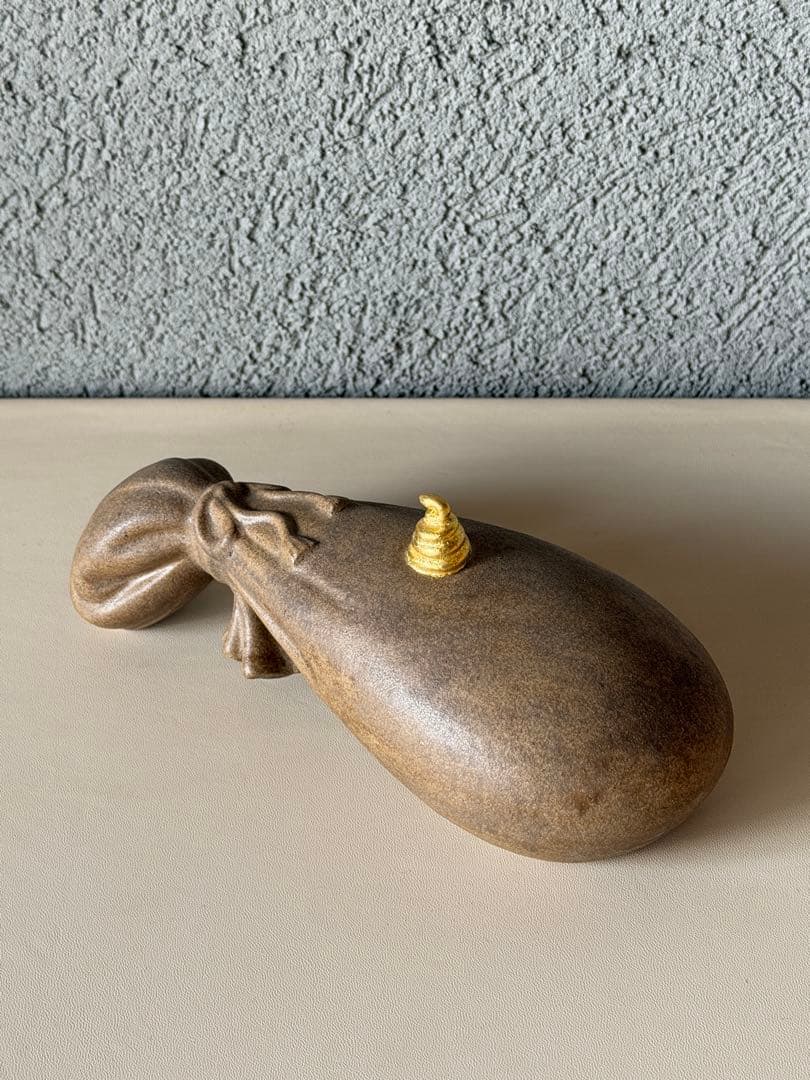 楠部彌弌　瑞巳　置物　干支　時代物　古道具　共箱