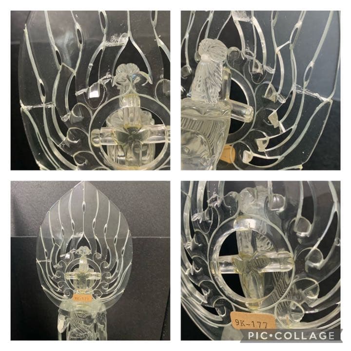 天然水晶 クリスタル 観音菩薩像 龍頭観音 台座付 クオーツ 仏教美術