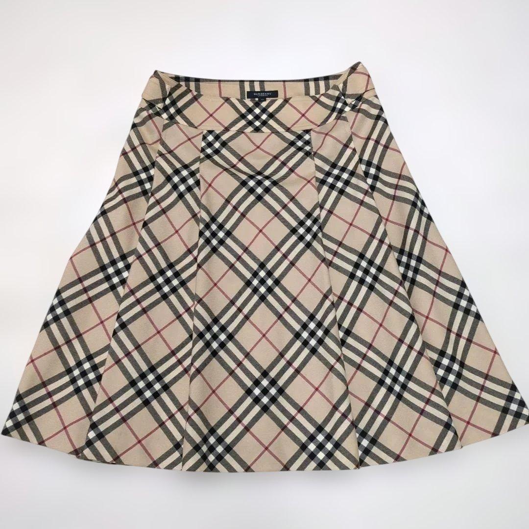 ✨️BURBERRY LONDON✨️ノバチェック40　ウエストボタン　プリーツ
