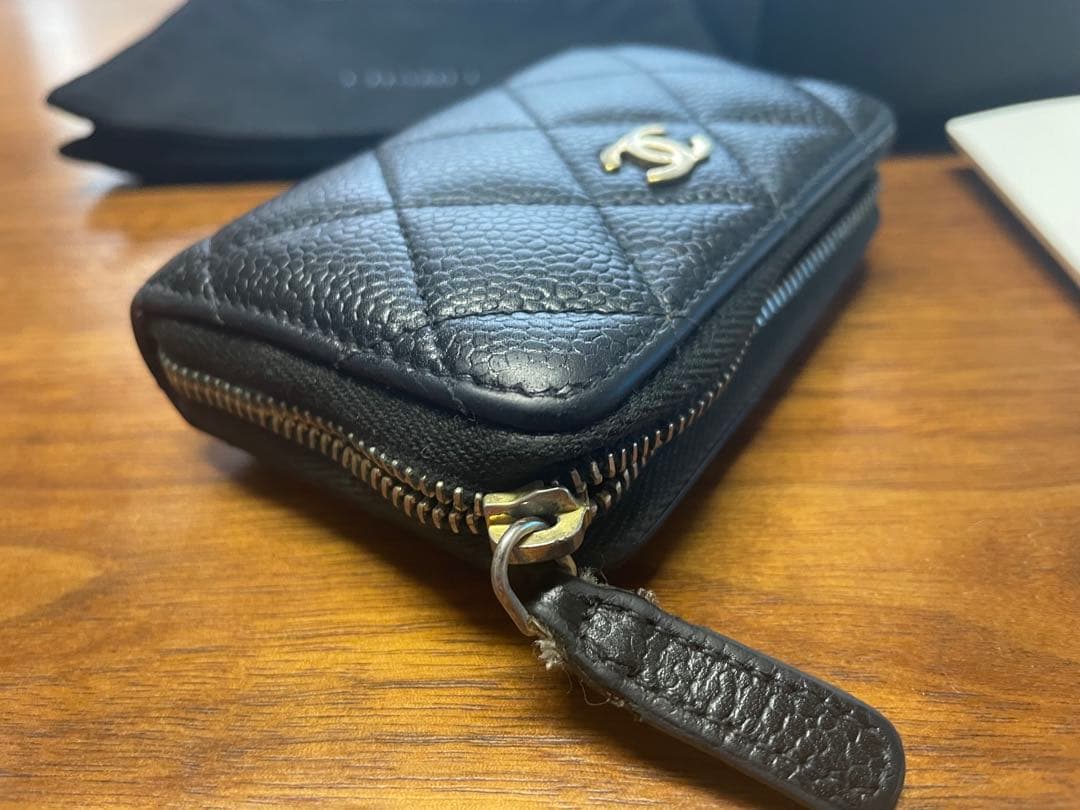 ジャンク シャネル 中古 ケース ミニ財布 キャビア