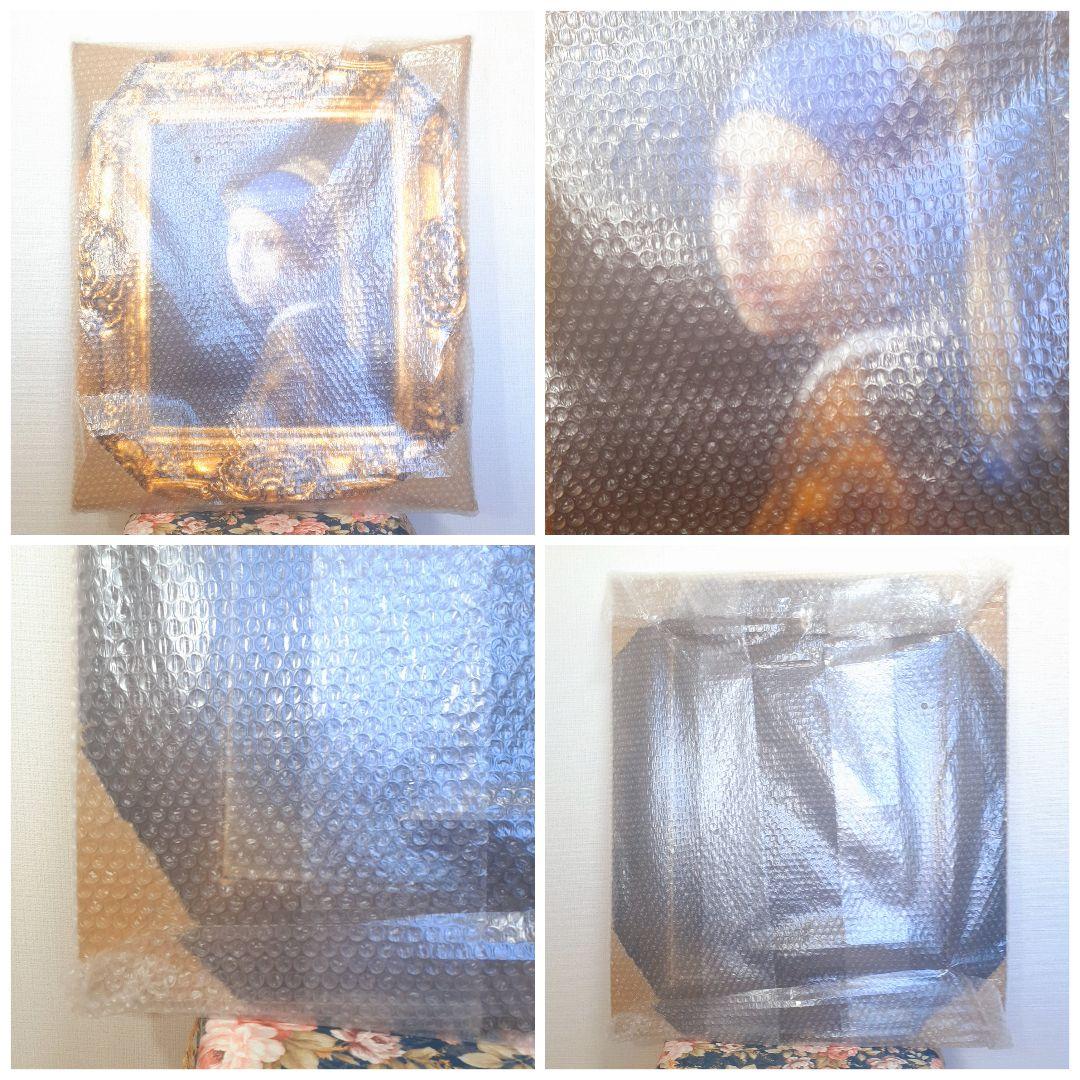 フェルメール作品　絵画　『真珠の耳飾りの少女』　キャンパス　豪華　金箔額縁付き