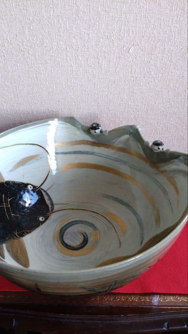 平安麦波　麦波　山本雄次　大鉢　清水焼　京焼　鯰　河童　鉢