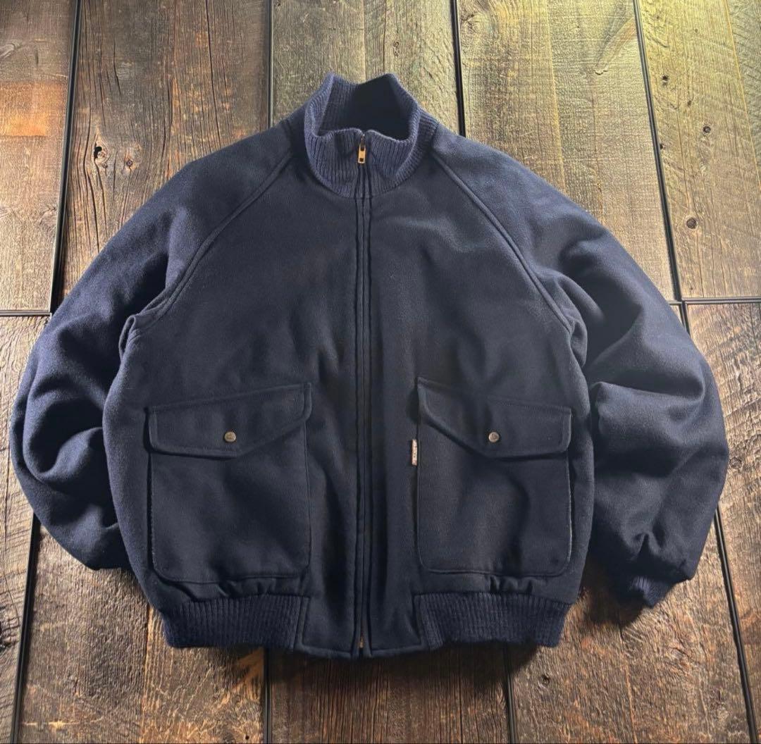 90s アシックス期 メルトンウール A2ボンバージャケットラグランXL