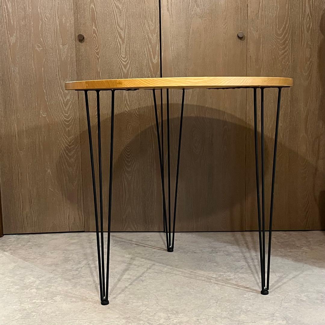 ラウンド ダイニング テーブル ナチュラル スチール 丸 円形 72cm