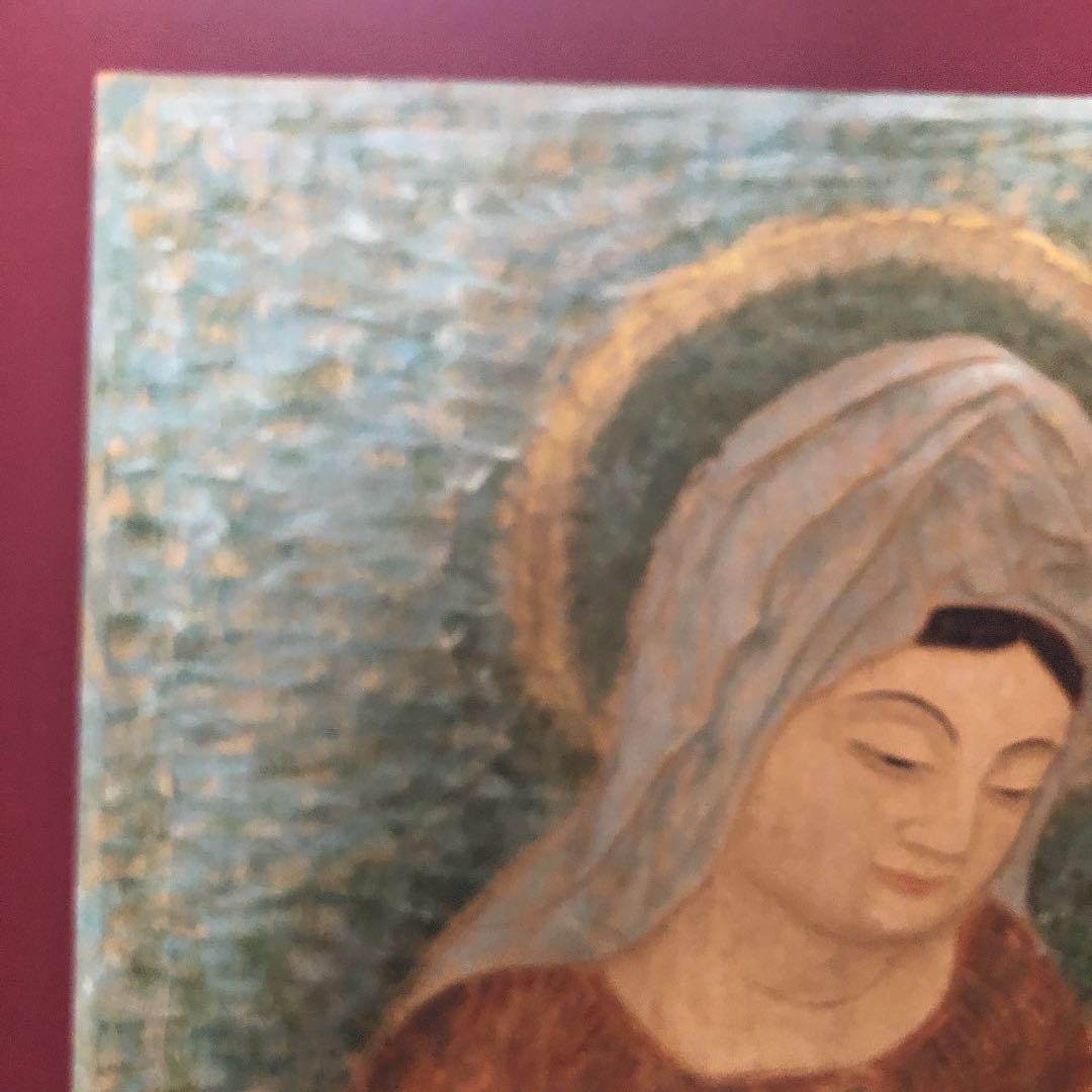 キリスト教関連　木の板をくり抜き、凹凸あり。