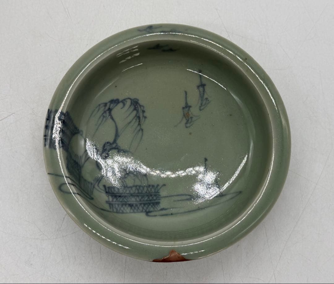 江戸 鍋島青磁 柳紋 お皿 共箱 アンティーク 送料込み260115 - メルカリ