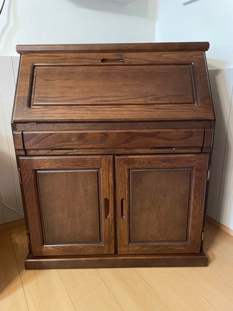 ☆ 大雪木工 ライティングビューロー デスク 書斎机 収納家具 アンティーク